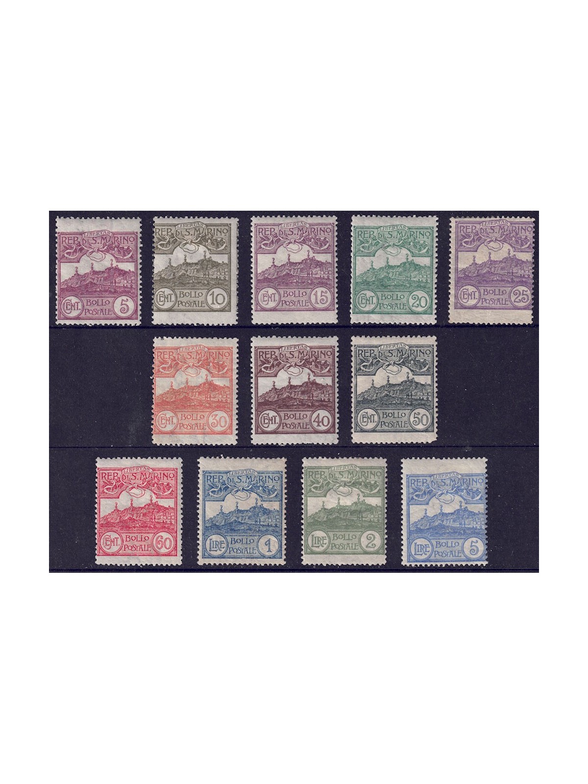 SAN MARINO 1925 View of San Marino 12v MH*