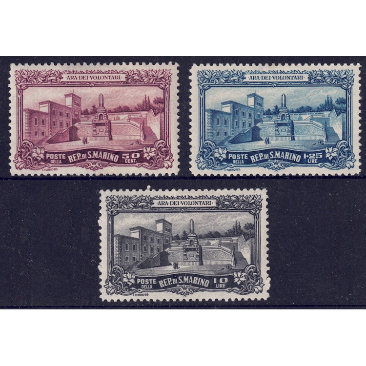 SAN MARINO 1927 Altar of the Volunteers 3v MH*