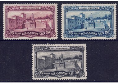 SAN MARINO 1927 Altar of the Volunteers 3v MH*