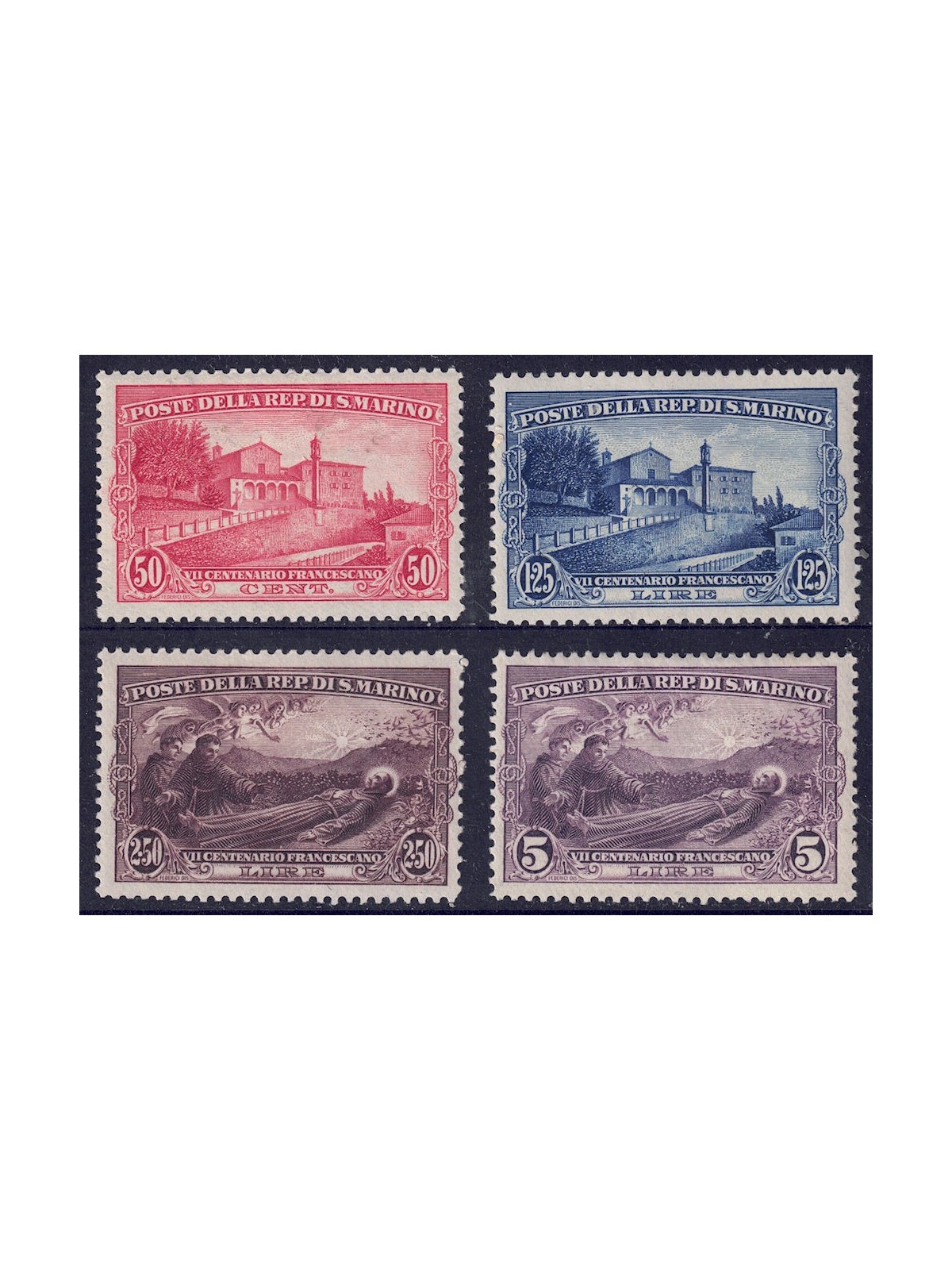 SAN MARINO 1928 Saint Francis 4v MH*