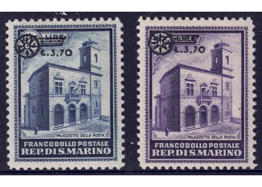 SAN MARINO 1934 Post Office Building, overprinted 2v MH*