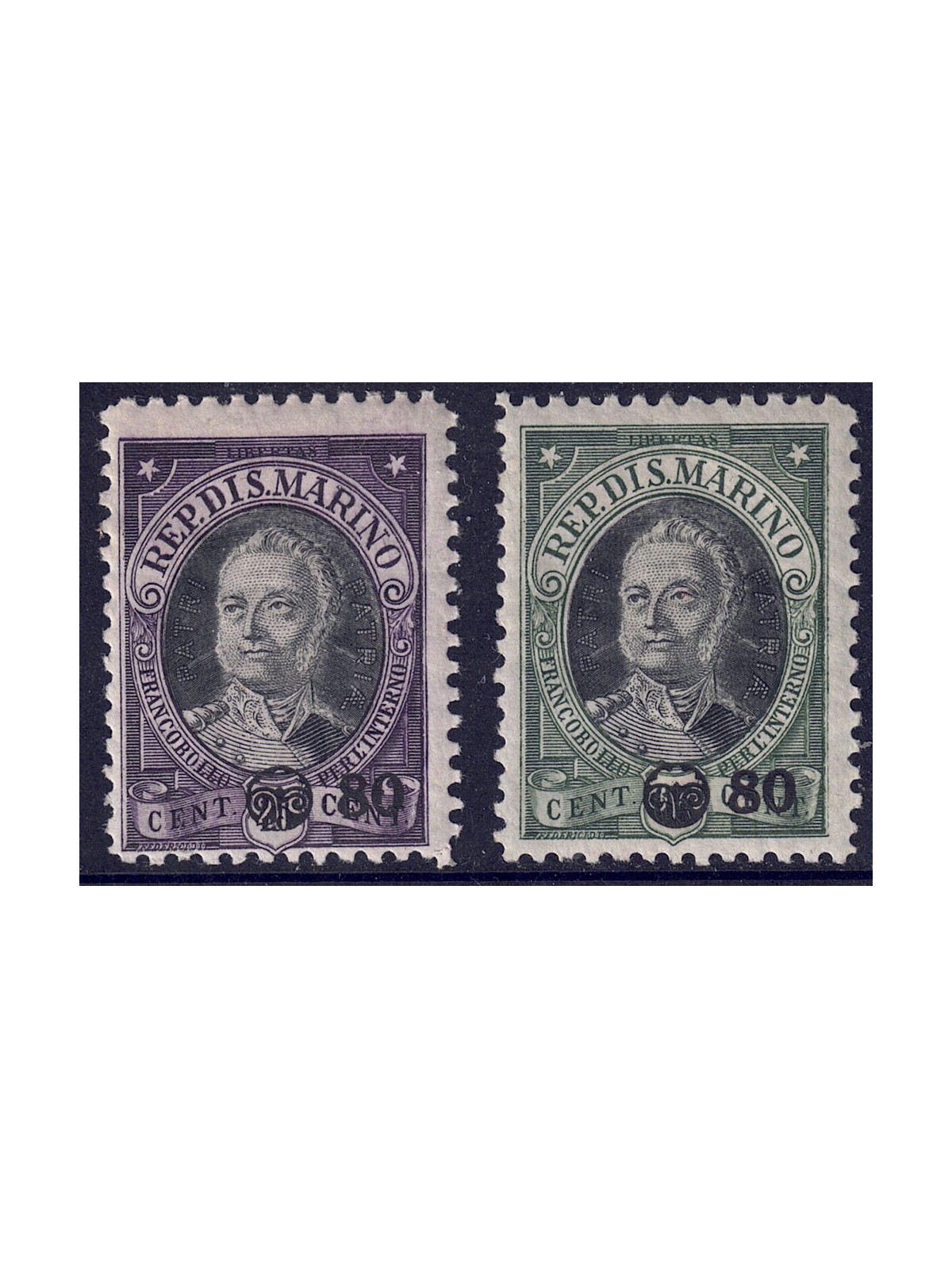 SAN MARINO 1936 Antonio Onofri, overprinted 2v MH*