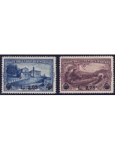 SAN MARINO 1936 Saint Francis (overprinted) 2v MH*