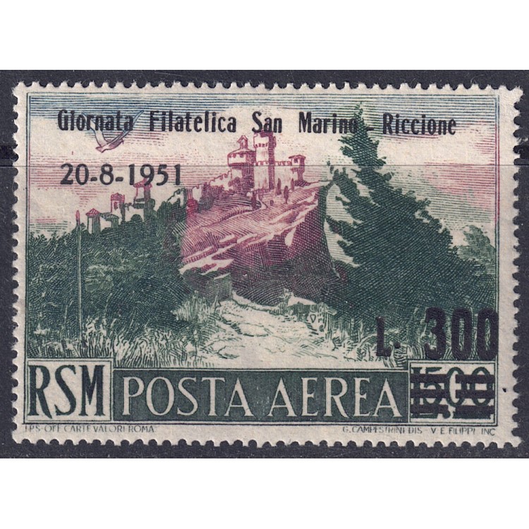 SAN MARINO 1951 Giornata filatelica (posta aerea) MH*