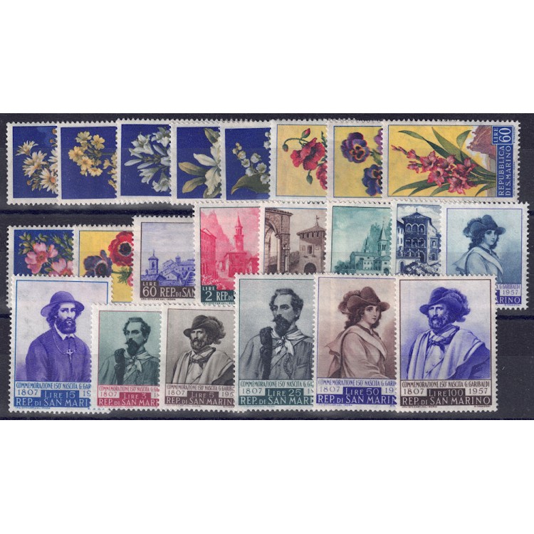 SAN MARINO 1957 Complete Year 22v MNH**