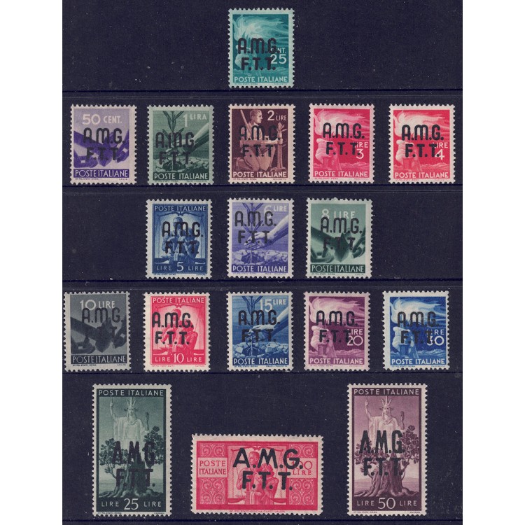 TRIESTE A 1947-48 Democratic 17v MNH**