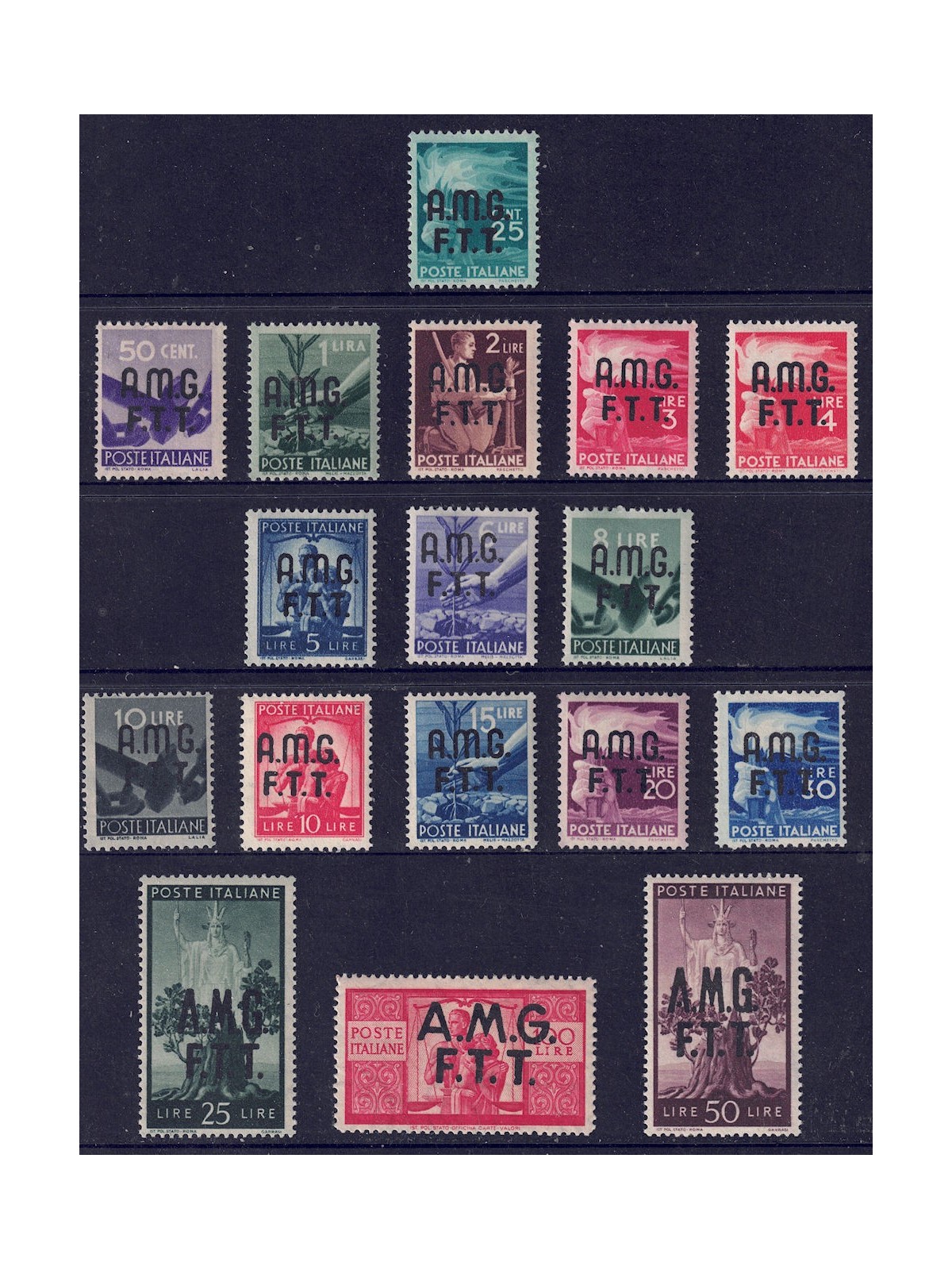 TRIESTE A 1947-48 Democratica 17v MNH**