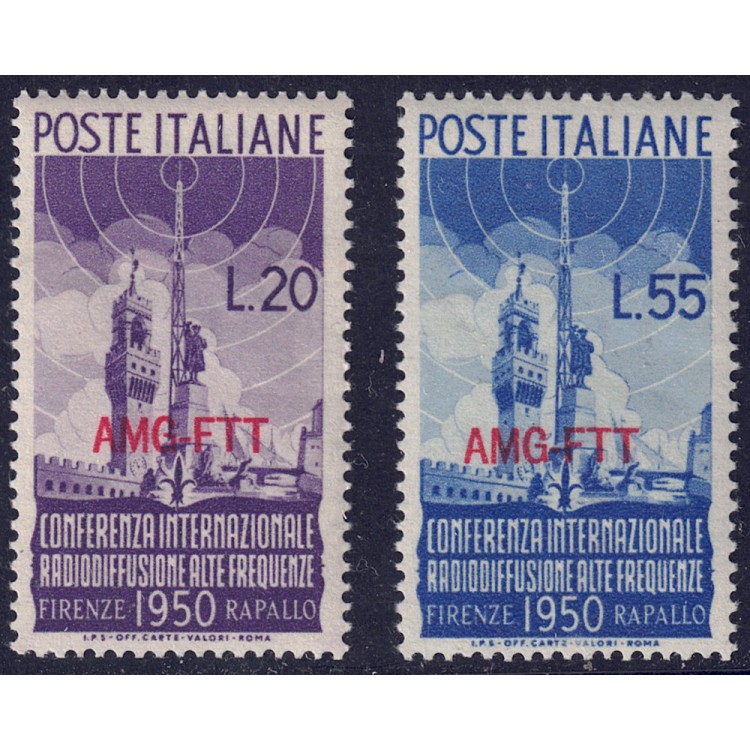 TRIESTE A 1950 Broadcasting 2v MNH**