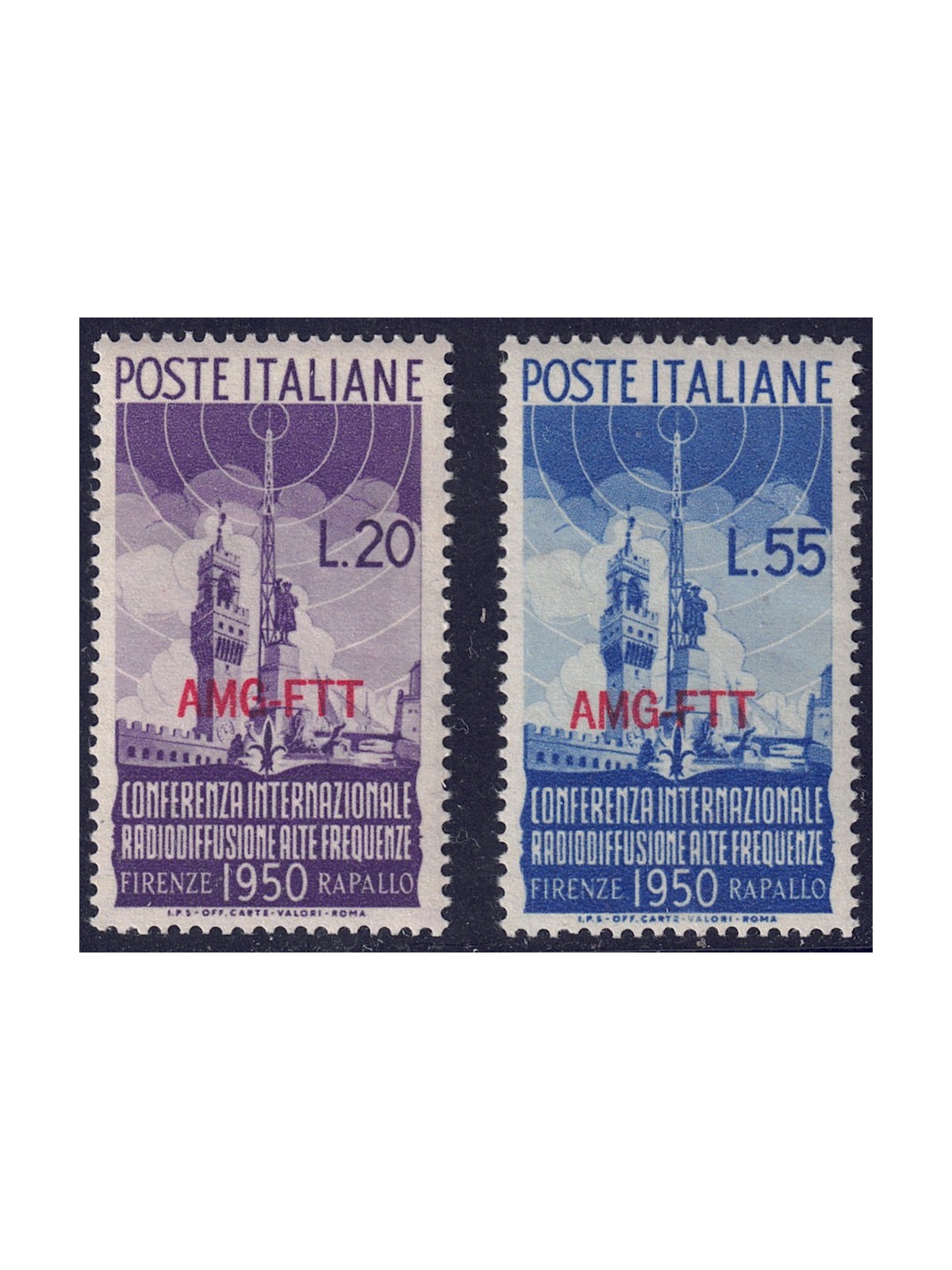 TRIESTE A 1950 Radiodiffusione 2v MNH**