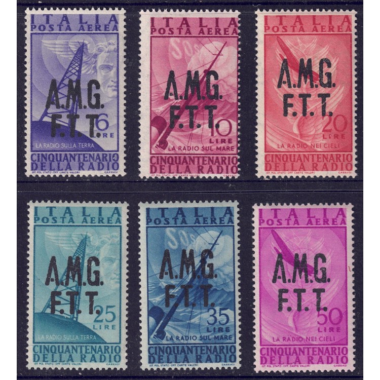 TRIESTE A 1947 Invention of the radio (airmail) 6v MNH**