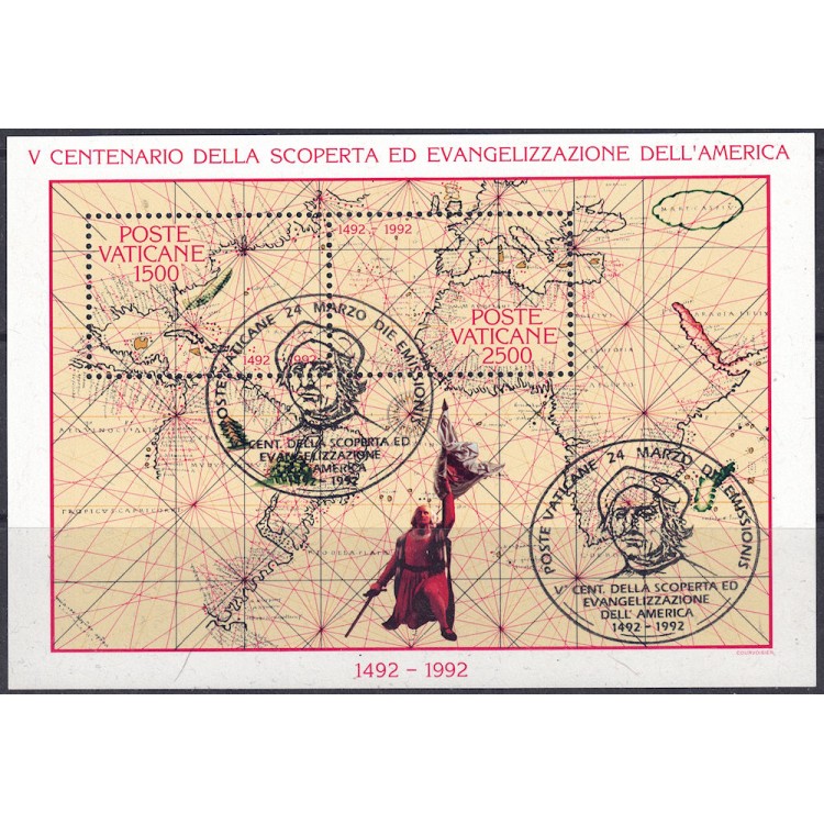 VATICAN 1992 Evangelization and discovery of America s/s us