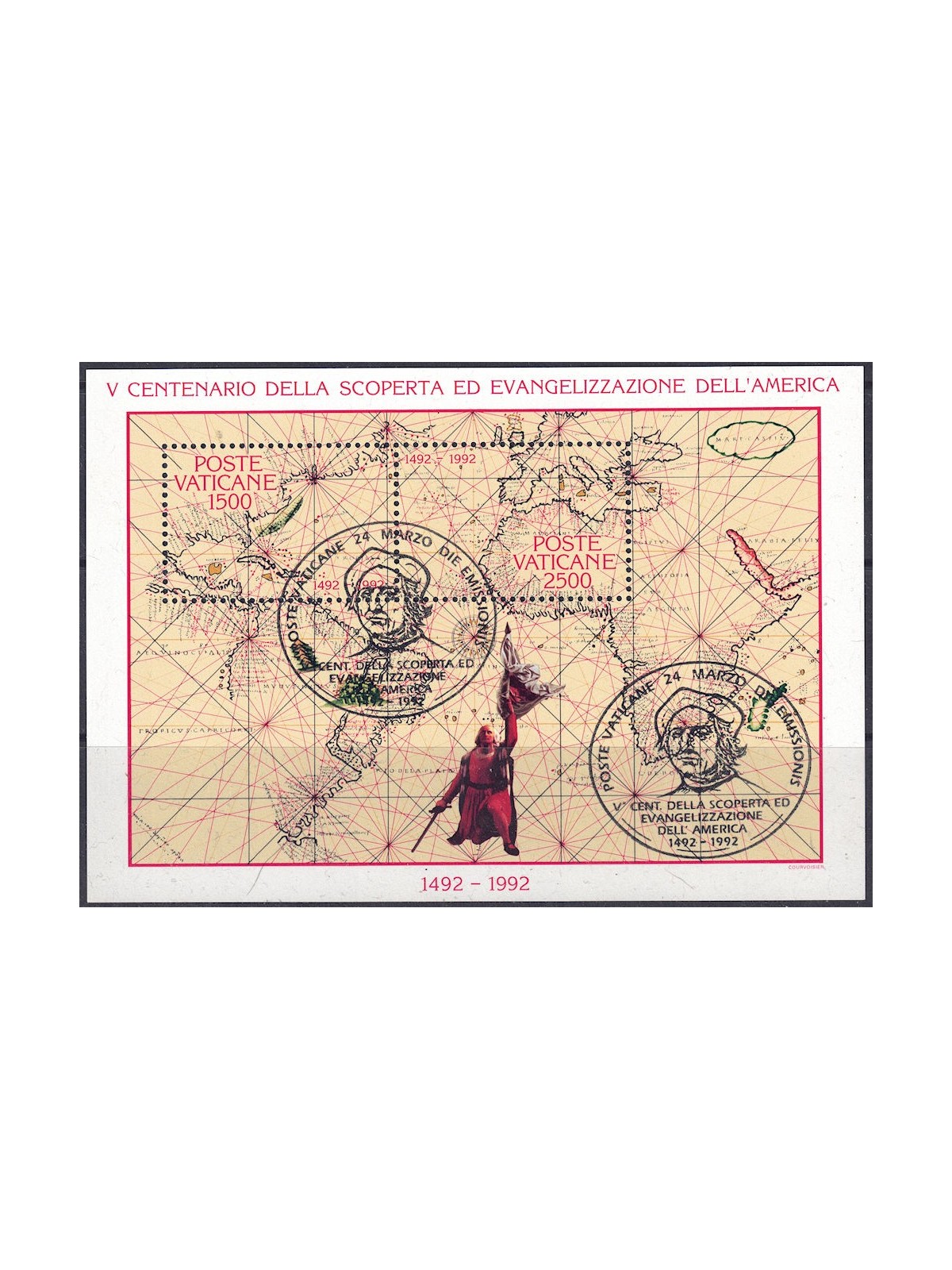 VATICAN 1992 Evangelization and discovery of America s/s us