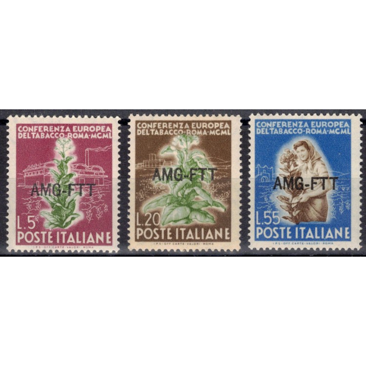 TRIESTE A 1950 Tobacco Conference 3v MNH**