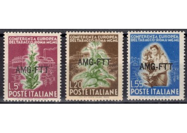 TRIESTE A 1950 Conferenza del tabacco 3v MNH**