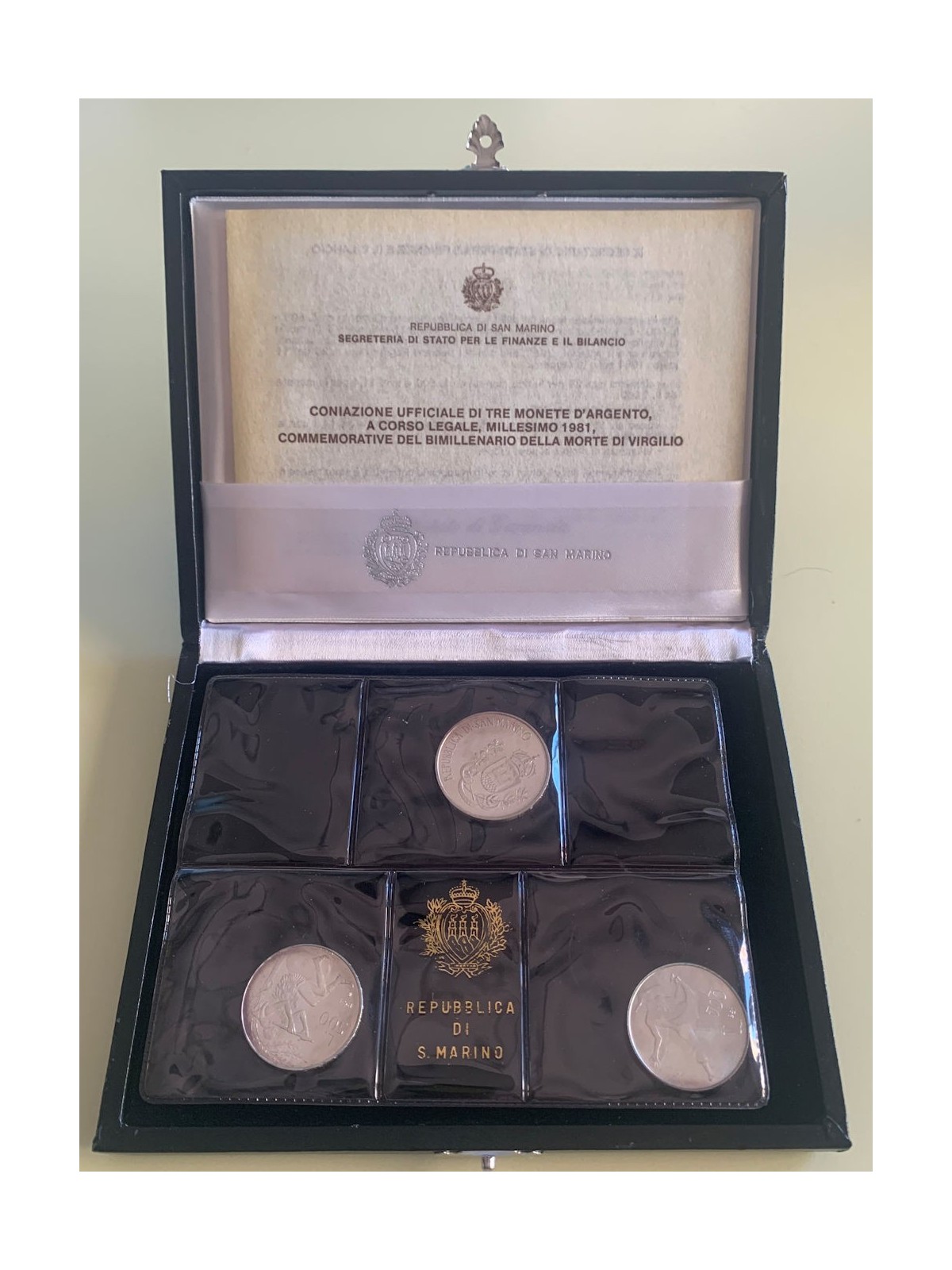 SAN MARINO 1981 Virgil Triptych, 3 Silver Coins UNC