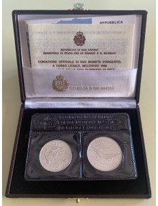 SAN MARINO 1988 Dittico della XV e XXIV Olimpiade 2 Monete in Argento FDC