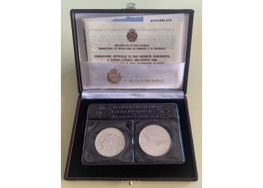 SAN MARINO 1988 Dittico della XV e XXIV Olimpiade 2 Monete in Argento FDC
