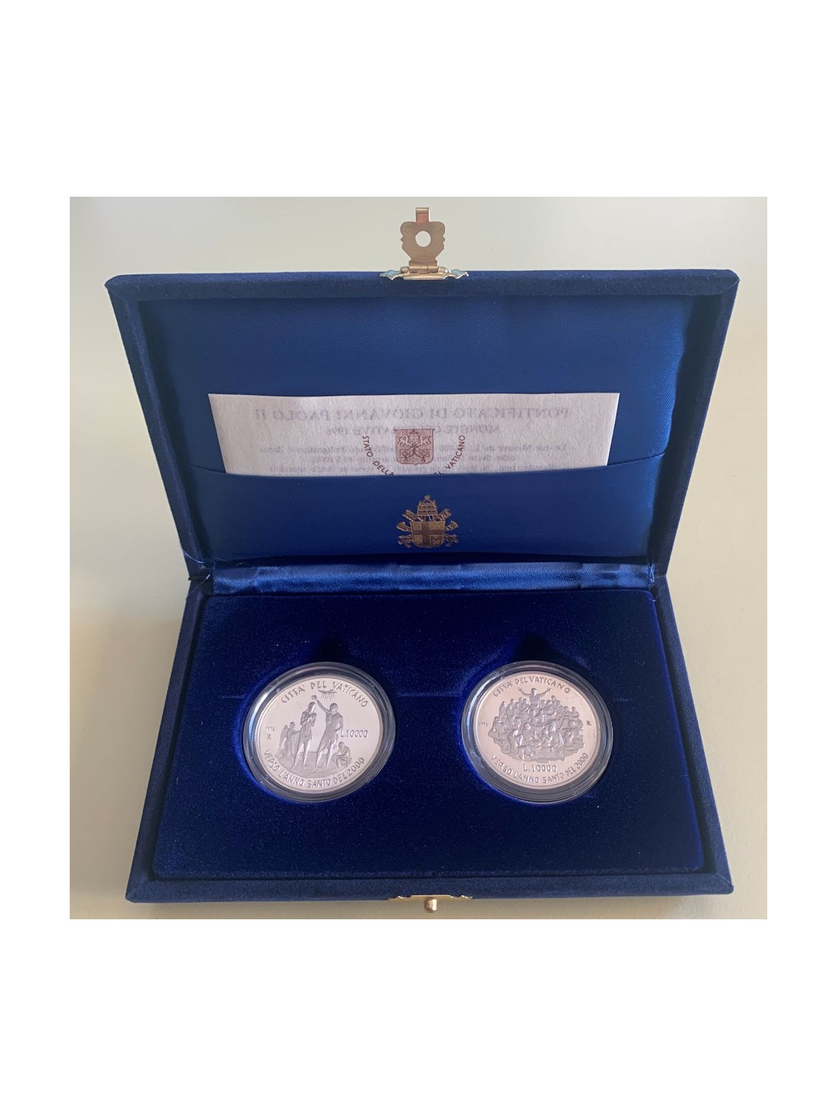 VATICANO 1996 Dittico di monete in argento da L.10.000 Verso l'anno Santo del 2000 F.S.