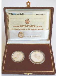 SAN MARINO 1987 Dittico Universiadi di Zagabria, L.500 e L.1.000 in Argento FDC