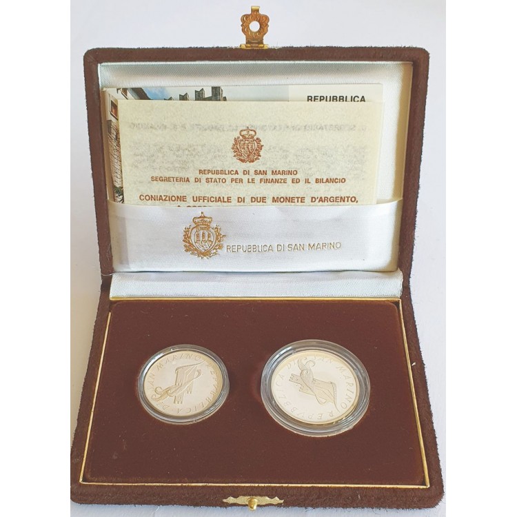 SAN MARINO 1987 Dittico Universiadi di Zagabria, L.500 e L.1.000 in Argento FDC