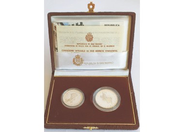 SAN MARINO 1987 Zagreb Universiade Diptych, L.500 and L.1,000 in Silver UNC