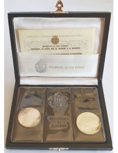 SAN MARINO 1982 Dittico Garibaldi, L.500 e L. 1.000 in Argento FDC