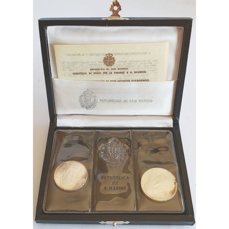 SAN MARINO 1982 Garibaldi Diptych, L.500 and L.1,000 in Silver FDC
