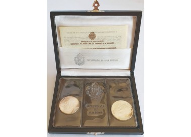SAN MARINO 1982 Garibaldi Diptych, L.500 and L.1,000 in Silver FDC