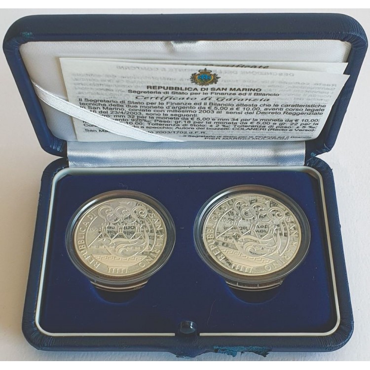 SAN MARINO 2005 - 500th Anniversary of the Uniformed Militia €10 Silver Proof Coin