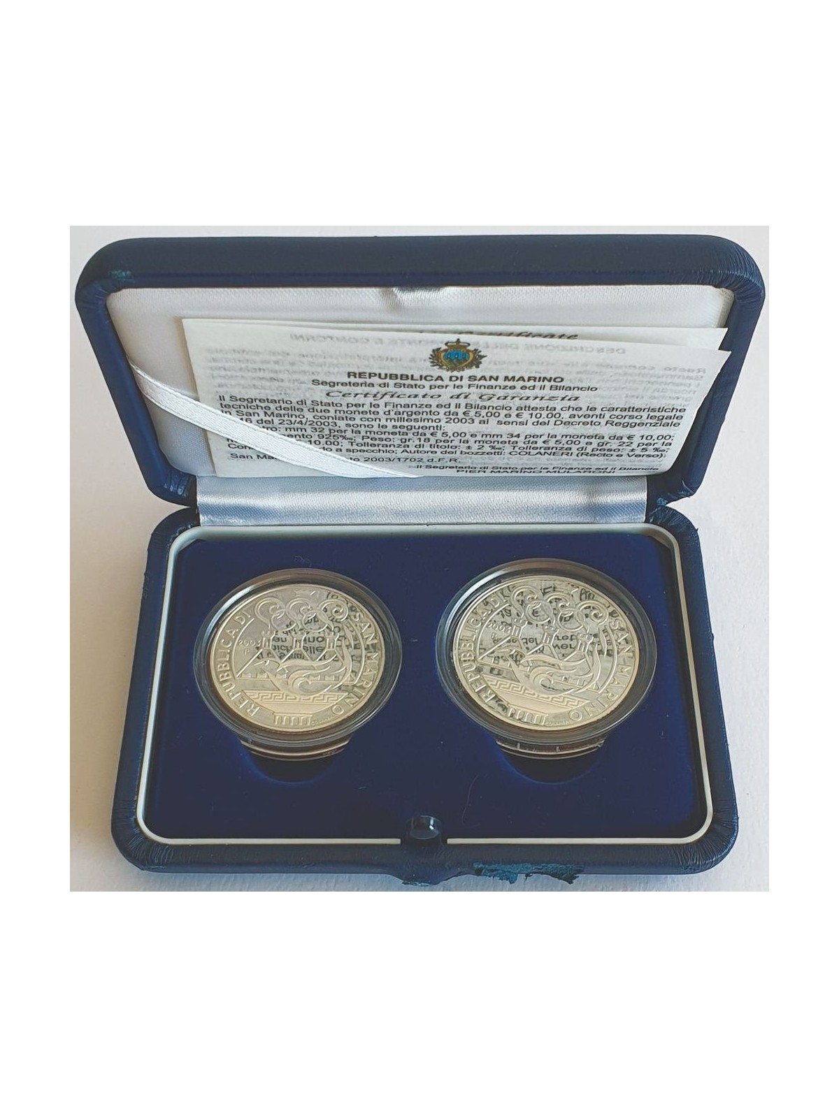 SAN MARINO 2005 - 500th Anniversary of the Uniformed Militia €10 Silver Proof Coin