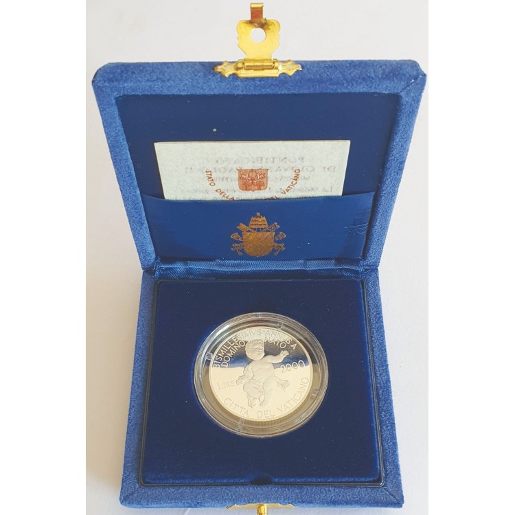 VATICAN 2000 L.2,000 silver coin of the Bimillennium of the birth of Jesus proof