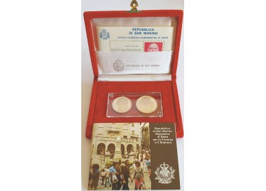 SAN MARINO 1982 Garibaldi Diptych, 2 Proof Silver Coins