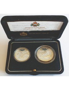 SAN MARINO 1994 Diptych USA '94 World Cup, 2 Proof Silver Coins