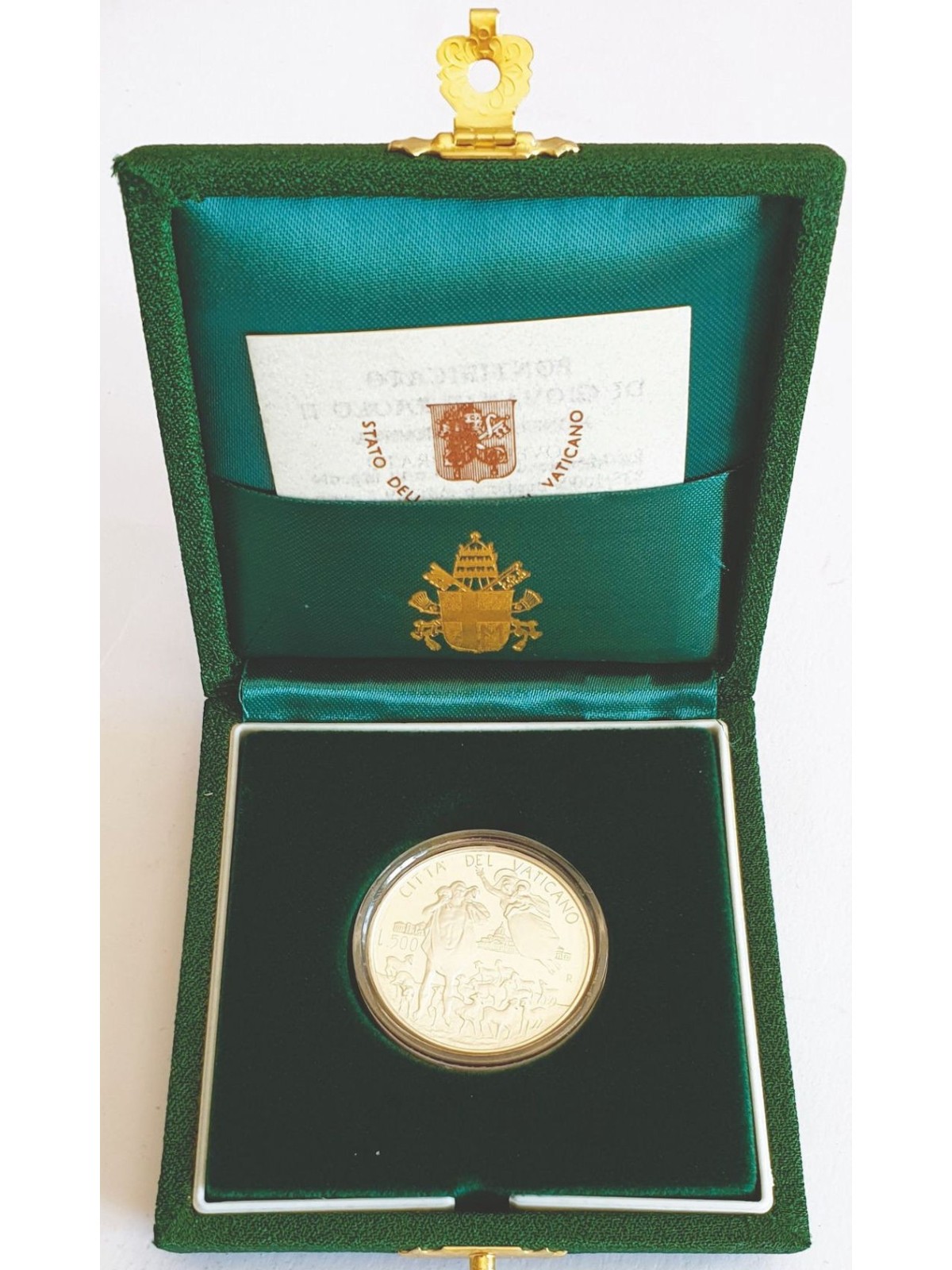 VATICANO 1996 Moneta in argento 50 Anniversario di sacerdozio di sua Santità Giovanni Paolo II proof