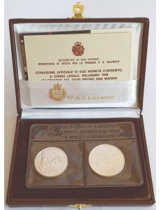 SAN MARINO 1989 Formula 1 Grand Prix Diptych - 2 Silver Coins UNC