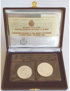 SAN MARINO 1985 Dittico Johann Sebastian Bach, 2 Monete in Argento FDC