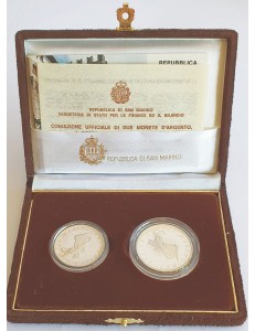 SAN MARINO 1987 Zagreb Universiade Diptych, L.500 and L.1,000 in Proof Silver