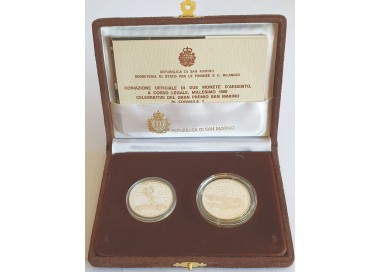 SAN MARINO 1989 Formula 1 Grand Prix Diptych, 2 Proof Silver Coins