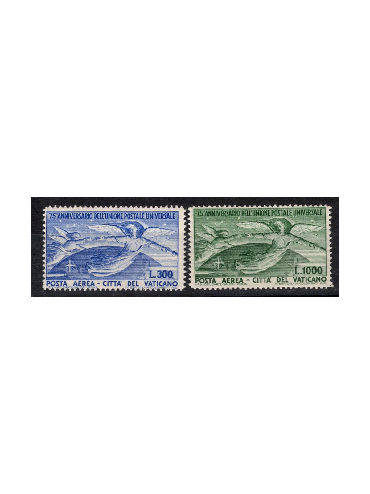 VATICANO 1949 Anniversario UPU (posta aerea) 2v MNH** ©