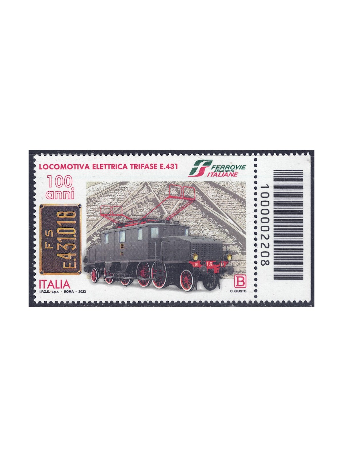 ITALIA 2022 Locomotiva elettrica trifase CB 2208 dx