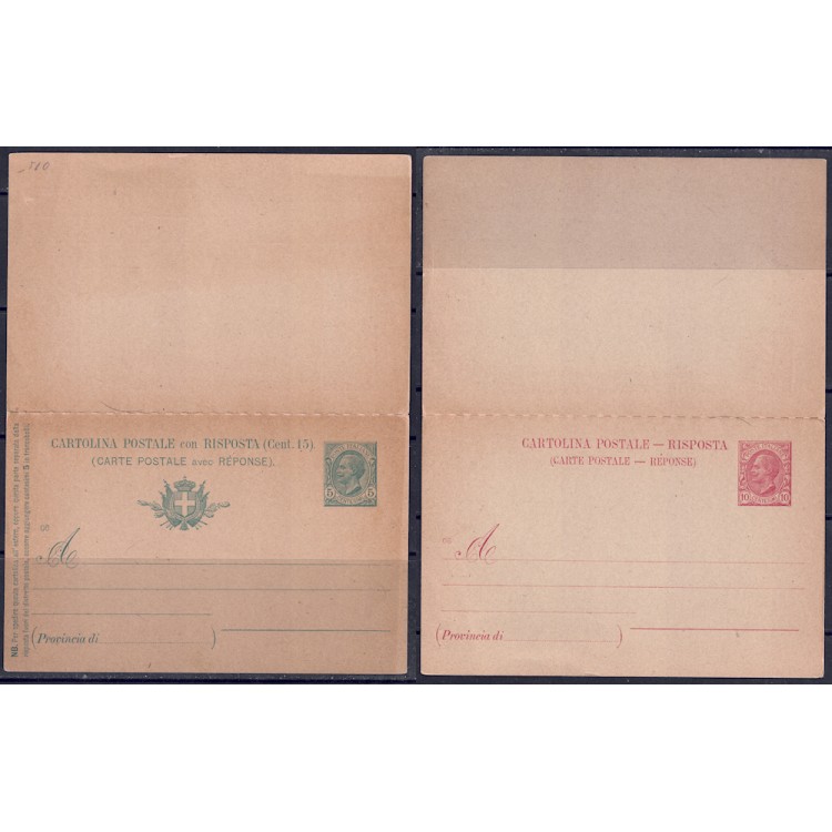 ITALY KINGDOM 1907 Leoni (Postcard) 5 + 10 Cent Green + Red new