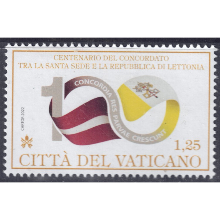 VATICANO 2022 Concordato con la Lettonia MNH**