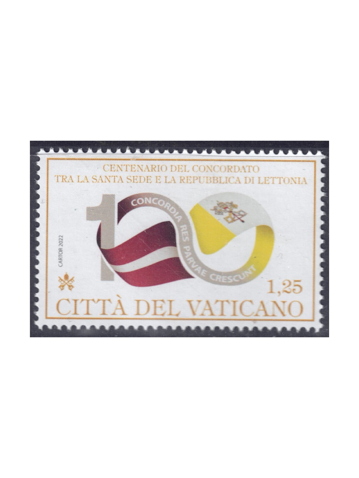 VATICANO 2022 Concordato con la Lettonia MNH**