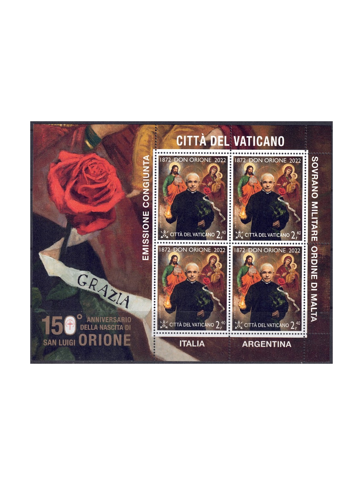 VATICANO 2022 San Luigi Orione MF MNH**
