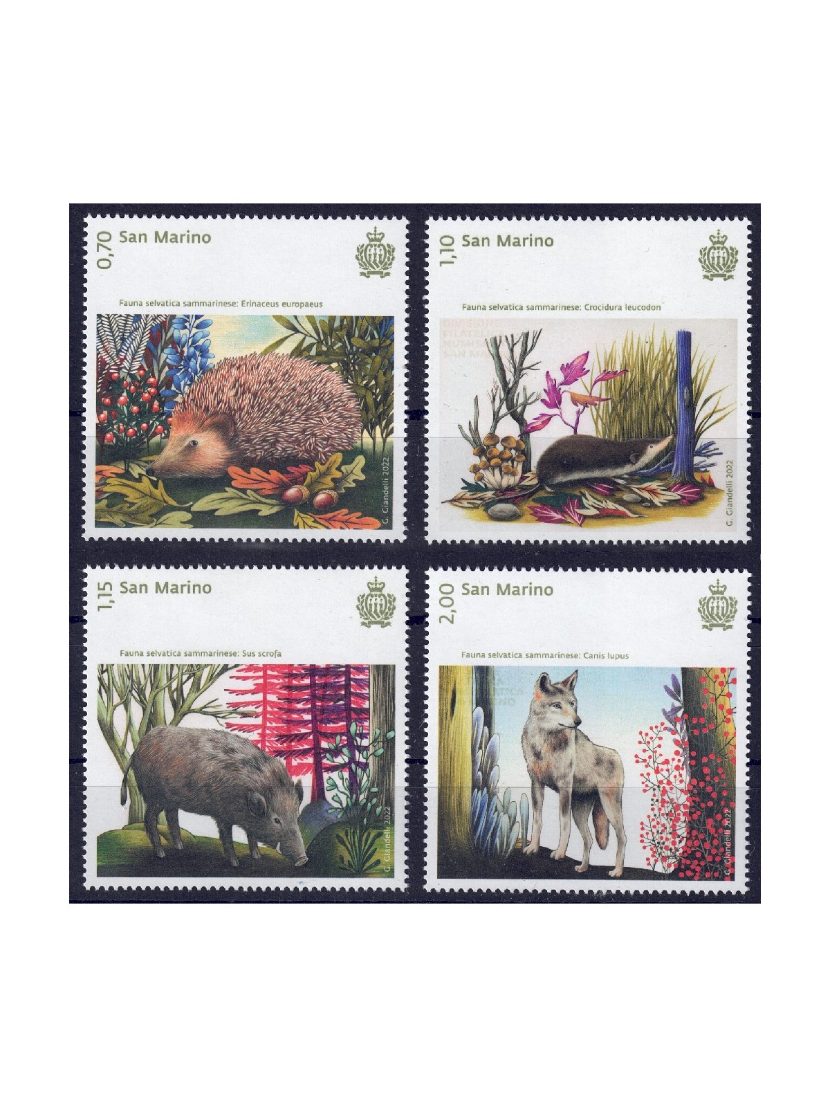 SAN MARINO 2022 Wildlife 4v MNH**