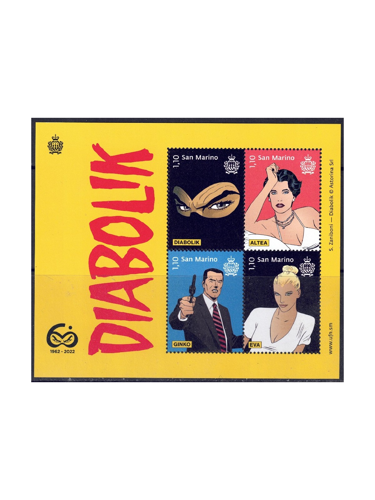 SAN MARINO 2022 Diabolik s/s MNH**