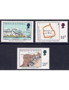 TRISTAN DA CUNHA 1981 Antiche mappe 3v MNH**