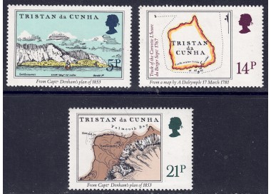 TRISTAN DA CUNHA 1981 Antiche mappe 3v MNH**