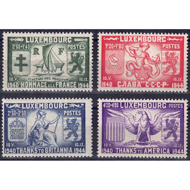 LUSSEMBURGO 1945 Ringraziamento agli alleati 4v MNH**