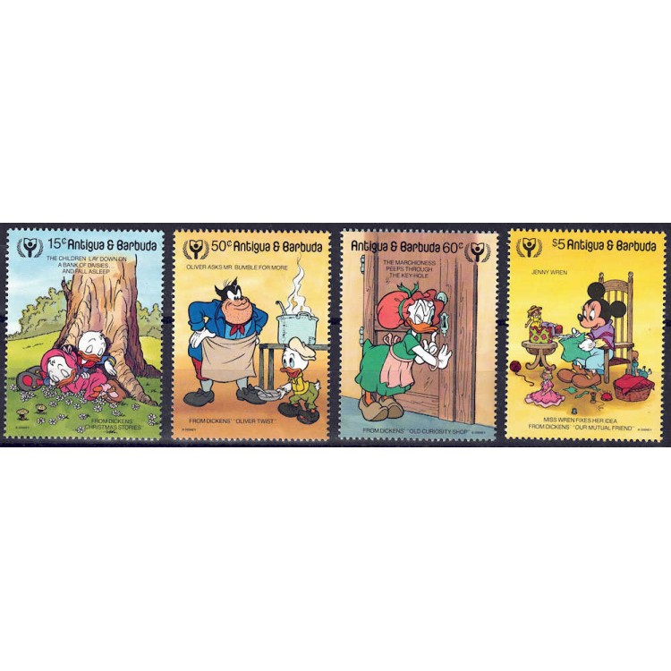 ANTIGUA E BARBUDA 1990 Disney (Anno dell'alfabetismo I) 4v MNH**